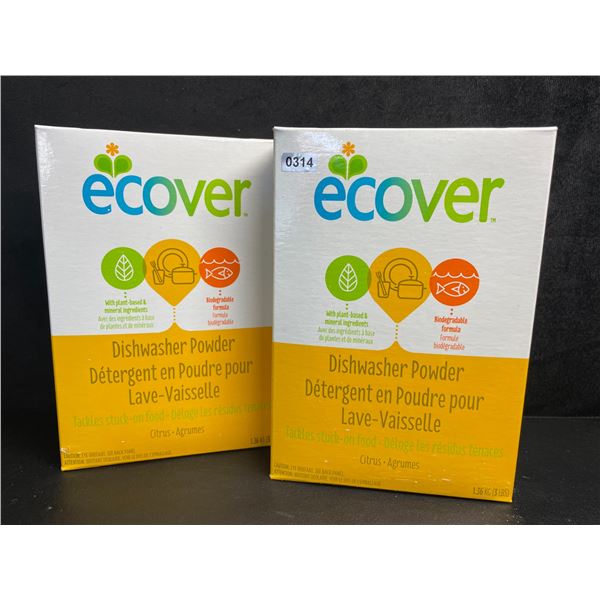 2 Boxes of Ecover Natural Plant-Based Dishwasher Powder (1.36kg) Citrus - New