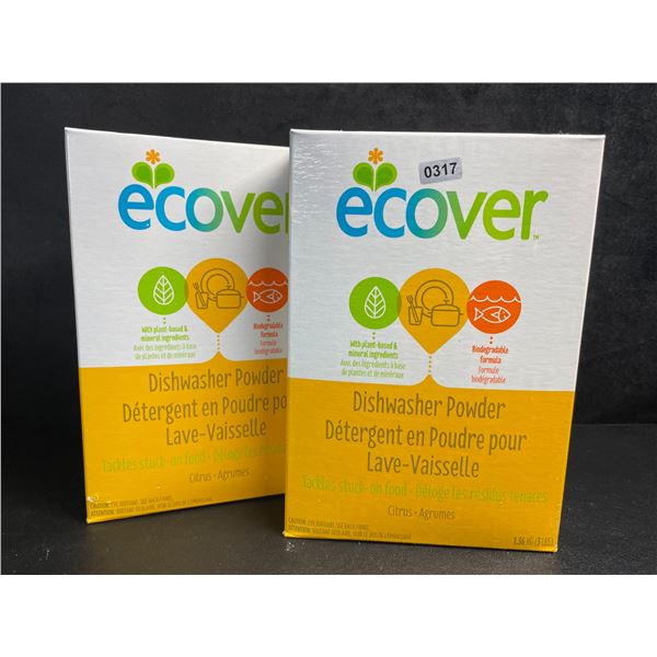 2 Boxes of Ecover Natural Plant-Based Dishwasher Powder (1.36kg) Citrus - New