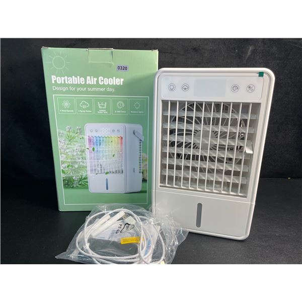 Portable Air Cooler/Fan with Misting Function (1500ml Tank) 5 Wind Speeds/Rainbow Lights - New