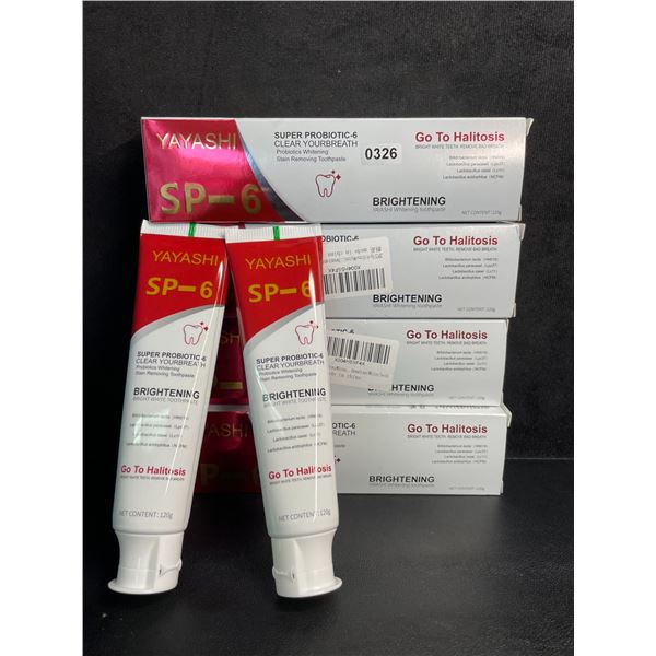 Lot of 4 Yayashi 2-Pack SP-6 Probiotics Brightening Whitening Toothpastes (120g x 2 Per Box) - New