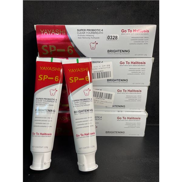 Lot of 4 Yayashi 2-Pack SP-6 Probiotics Brightening Whitening Toothpastes (120g x 2 Per Box) - New