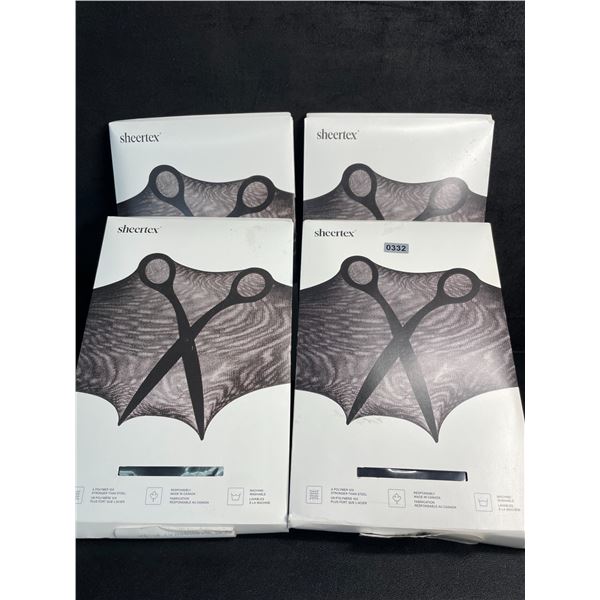 4 Packs of Sheertex Control Top Sheer Rip-Resist Tights for Women (Size S) - New