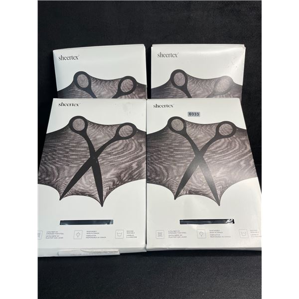 4 Packs of Sheertex Control Top Sheer Rip-Resist Tights for Women (Size S) - New