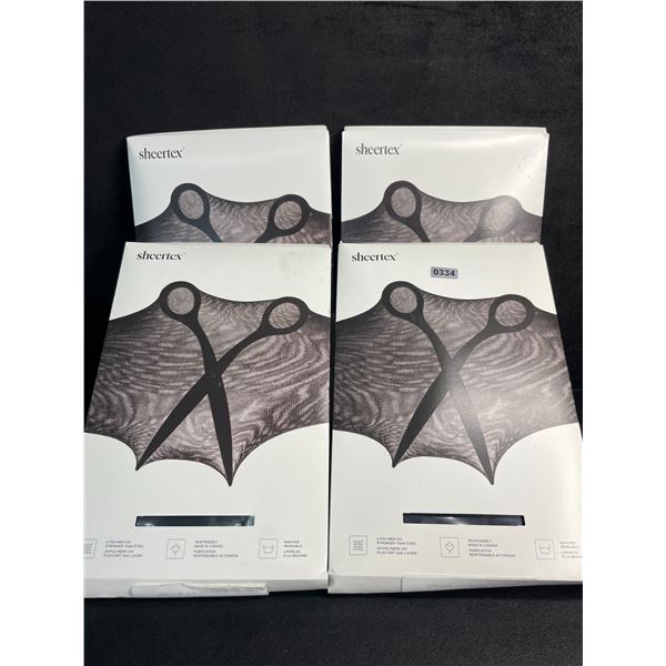 4 Packs of Sheertex Control Top Sheer Rip-Resist Tights for Women (Size S) - New