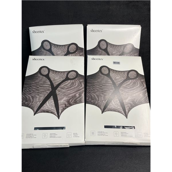 4 Packs of Sheertex Control Top Sheer Rip-Resist Tights for Women (Size S) - New