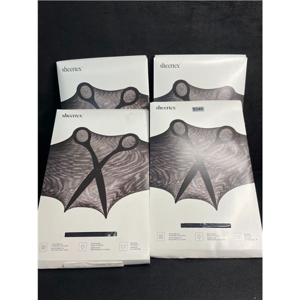 4 Packs of Sheertex Control Top Sheer Rip-Resist Tights for Women (Size S) - New