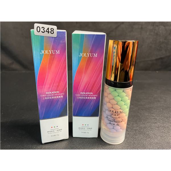 Lot of 2 Jolyum Three Color Grooming Isolation One-Step Makeup Primers (40g) - New