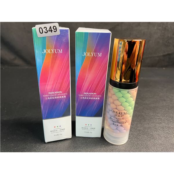 Lot of 2 Jolyum Three Color Grooming Isolation One-Step Makeup Primers (40g) - New