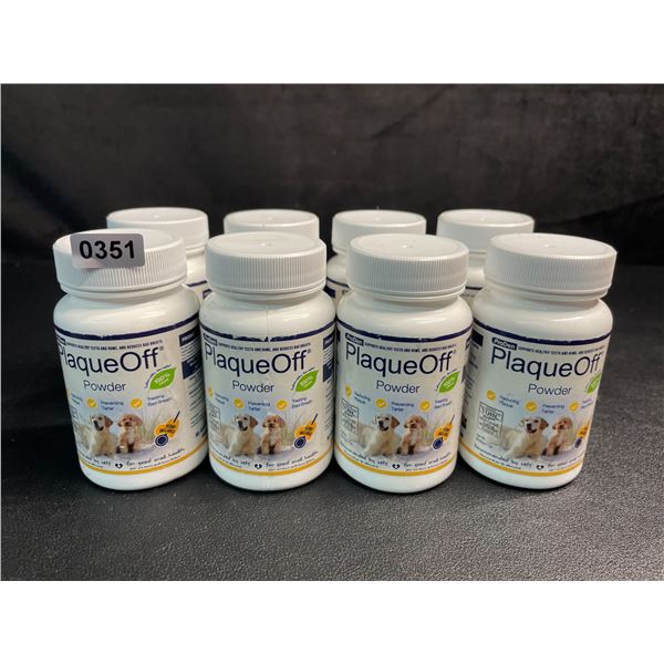 8 Bottles of ProDen PlaqueOff Powder (60g) for Dogs; Supports Healthy Teeth/Gums/Breath - New