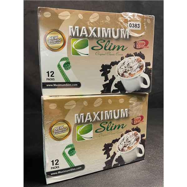 2 Boxes of Maximum Slim Premium Instant Cocoa (12 Packs Each) - New Sealed