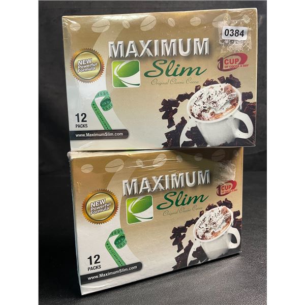 2 Boxes of Maximum Slim Premium Instant Cocoa (12 Packs Each) - New Sealed