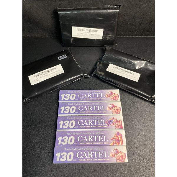 3 Packs (5 Booklets Each) Cartel 130mm Extra Long Rolling Papers - New