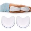 Image 5 : Lot of 2 Ergonomic Leg Pillows; Memory Foam Leg Pillows for Side Sleepers w/ Washable Covers - New