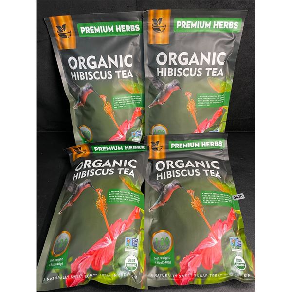 4 Bags of Premium Herbs Organic Hibiscus Herbal Tea (120 Tea Bags Each) - New