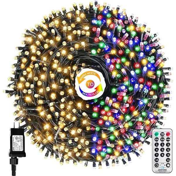 262FT 800 LED Color Changing Christmas Lights For Indoors/Outdoors with 11 Lighting Modes - New