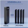 Image 6 : N6 High-Capacity (35,000mAh) Portable Power Bank/Charger w/ Built-In Charge Cables - New Sealed!