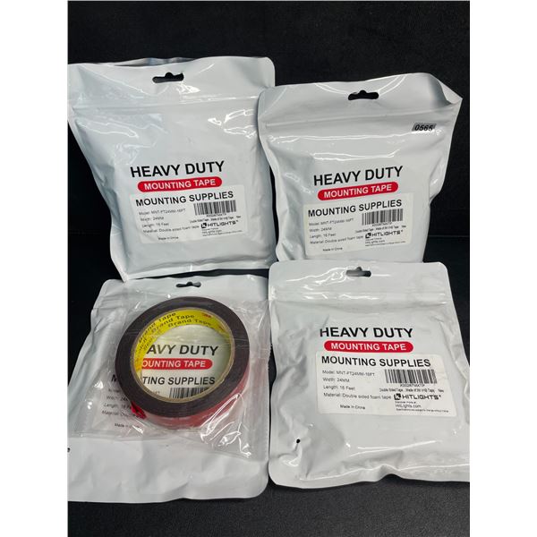 4 Rolls of Heavy Duty Mounting Tape (Double-Sided 3M Tape) 16FT Per Roll - New