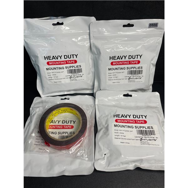4 Rolls of Heavy Duty Mounting Tape (Double-Sided 3M Tape) 16FT Per Roll - New
