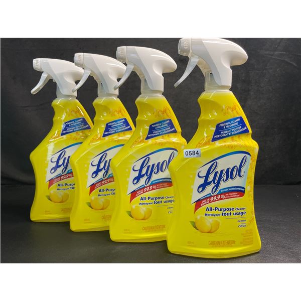 4 Bottles of Lysol All-Purpose Cleaner/Disinfectant Spray (650ml) Lemon Scent - New