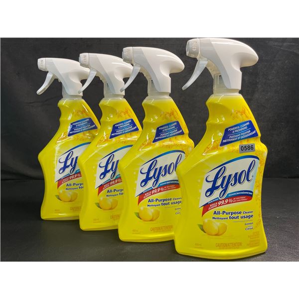 4 Bottles of Lysol All-Purpose Cleaner/Disinfectant Spray (650ml) Lemon Scent - New