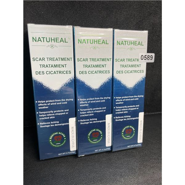 3 Boxes of Natuheal Scar Treatment Cream (20g) Protects/Soothes/Relieves Itching - New