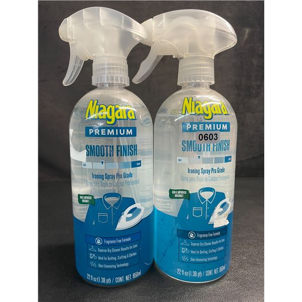 2 Bottles of Niagara Spray Strach/Premium Smooth Finish Ironing Spray Pro Grade (650ml) - New