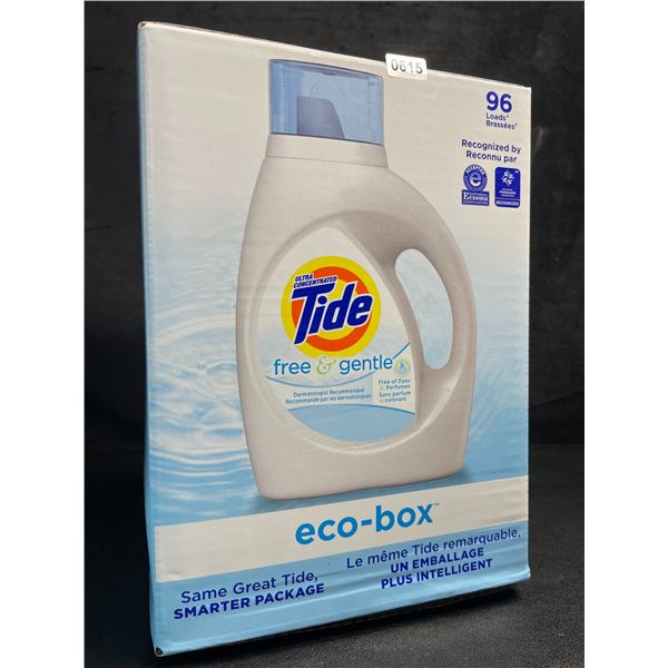 Tide Ultra Concentrated Free & Gentle Eco-Box Liquid Laundry Detergent (3.1L) 96 Loads - New