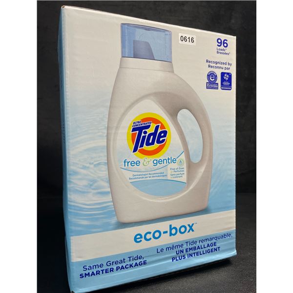 Tide Ultra Concentrated Free & Gentle Eco-Box Liquid Laundry Detergent (3.1L) 96 Loads - New