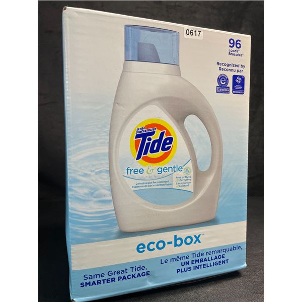 Tide Ultra Concentrated Free & Gentle Eco-Box Liquid Laundry Detergent (3.1L) 96 Loads - New