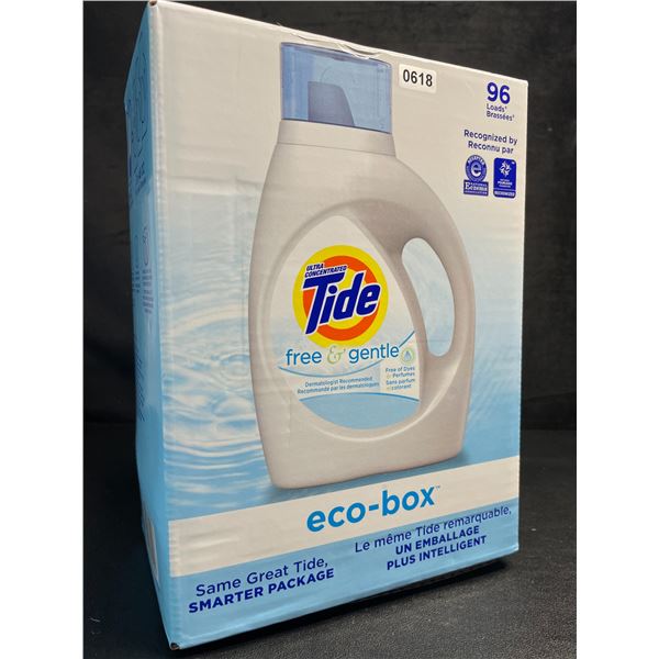 Tide Ultra Concentrated Free & Gentle Eco-Box Liquid Laundry Detergent (3.1L) 96 Loads - New