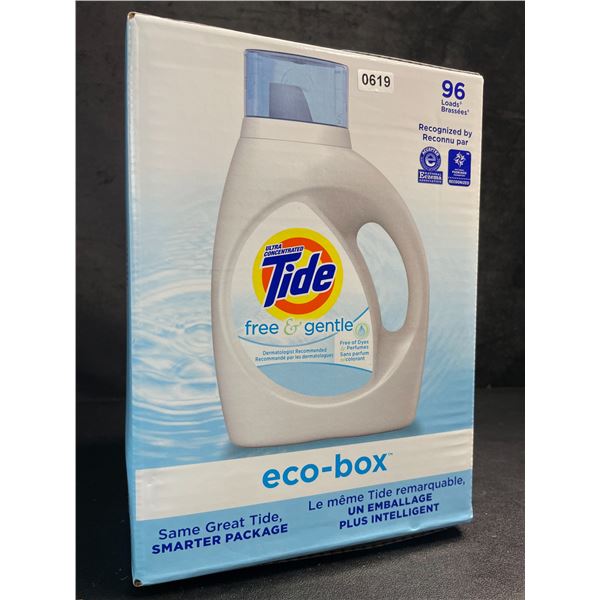 Tide Ultra Concentrated Free & Gentle Eco-Box Liquid Laundry Detergent (3.1L) 96 Loads - New