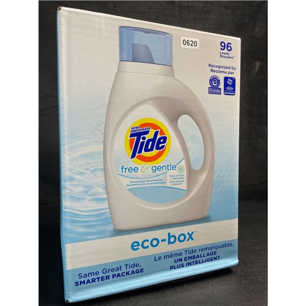 Tide Ultra Concentrated Free & Gentle Eco-Box Liquid Laundry Detergent (3.1L) 96 Loads - New