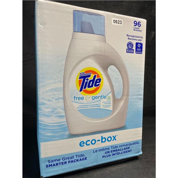 Tide Ultra Concentrated Free & Gentle Eco-Box Liquid Laundry Detergent (3.1L) 96 Loads - New