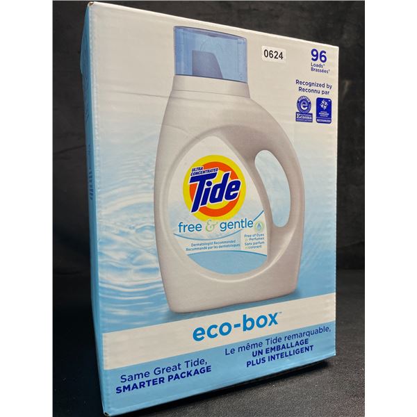Tide Ultra Concentrated Free & Gentle Eco-Box Liquid Laundry Detergent (3.1L) 96 Loads - New