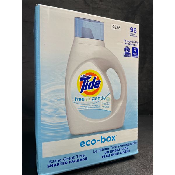 Tide Ultra Concentrated Free & Gentle Eco-Box Liquid Laundry Detergent (3.1L) 96 Loads - New