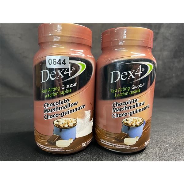 2 Bottles of Dex4 Fast-Acting Glucose Tablets (Chocolate-Marshmallow) 50 Chewable Tabs Each - New