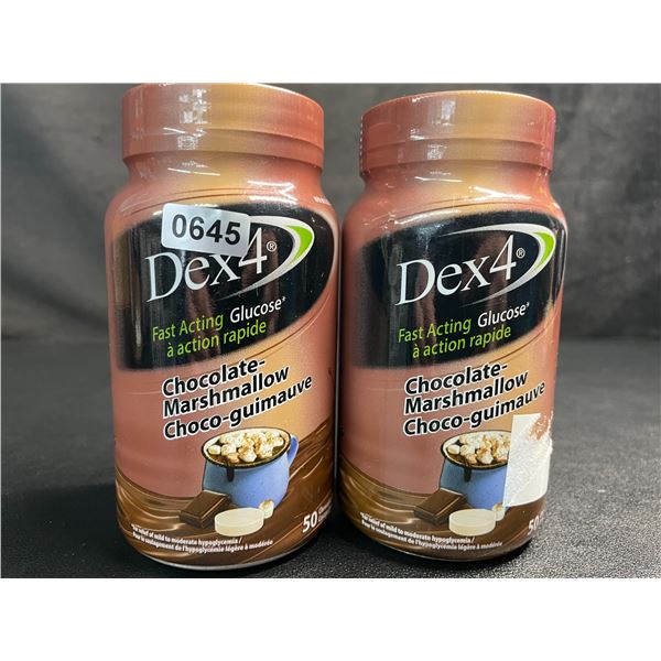 2 Bottles of Dex4 Fast-Acting Glucose Tablets (Chocolate-Marshmallow) 50 Chewable Tabs Each - New