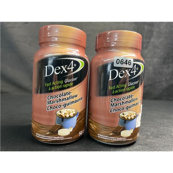 2 Bottles of Dex4 Fast-Acting Glucose Tablets (Chocolate-Marshmallow) 50 Chewable Tabs Each - New