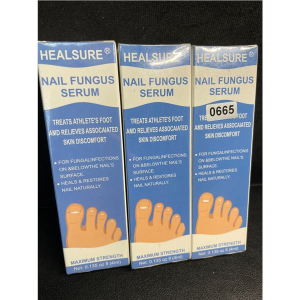 3 Healsure Nail Fungus Serums Max Strength (4ml) Treats Athlete's Foot/Nail Fungal Infections - New