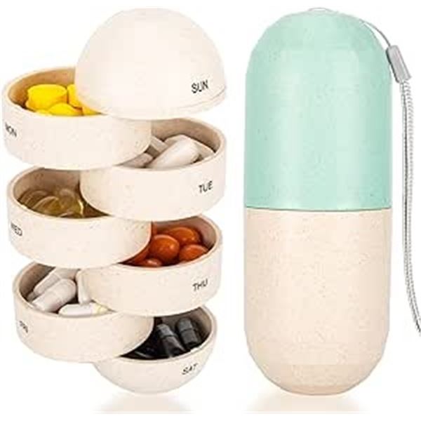 Lot of 3 Pill Organizer Capsules (7-Day/Weekly Pill Organizers) - New
