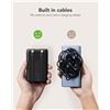 Image 2 : WeeFancy 10,000mAh Power Bank/Portable Charger w/ Built-In Charging Cables - New Sealed