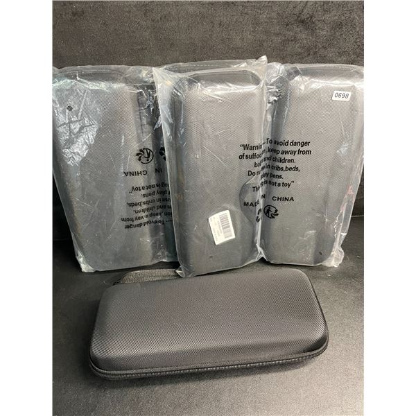 3 Multi-Purpose Storage Zipper Pouches/Hard Storage Cases for Electronics (Black) - New
