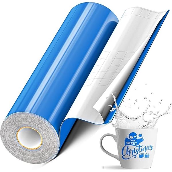50FT Roll of Blue Permanent Vinyl (12" x 50FT) For Cricut/DIY Crafts, Custom Decals, Mugs, etc. New