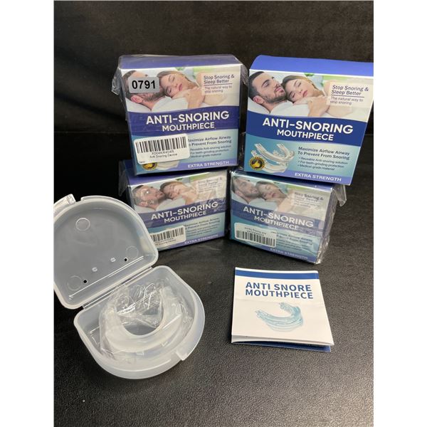 Lot of 4 Anti-Snoring Mouthpieces - Extra Strength - Stops Snoring/Sleep Better - New