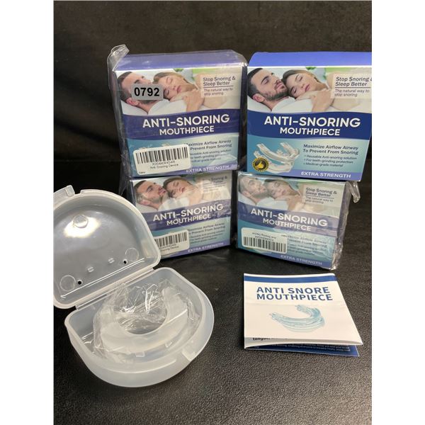 Lot of 4 Anti-Snoring Mouthpieces - Extra Strength - Stops Snoring/Sleep Better - New