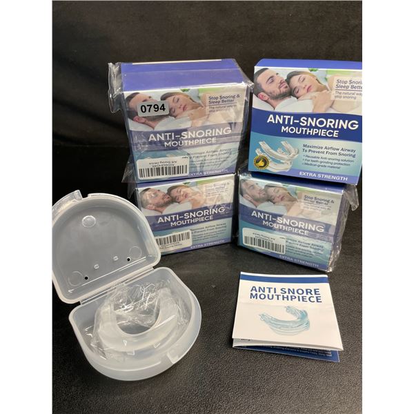 Lot of 4 Anti-Snoring Mouthpieces - Extra Strength - Stops Snoring/Sleep Better - New