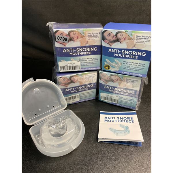 Lot of 4 Anti-Snoring Mouthpieces - Extra Strength - Stops Snoring/Sleep Better - New