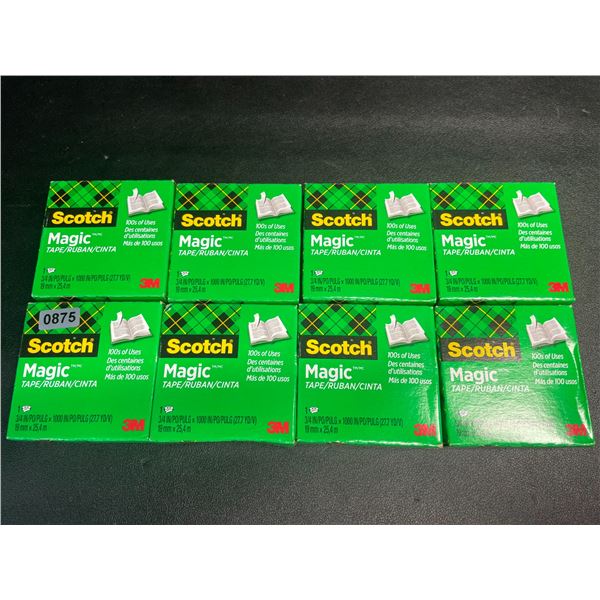8 Rolls/Boxes of Scotch 3M Magic Tape (3/4in x 1000in Per Roll) - New
