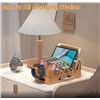 Image 10 : Bamboo Charging Station/Wood Desktop Charging Station Organizer for Multiple Devices - New!