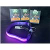 Image 1 : 3 Masbrill LED Light-Up Dog Collars - Rechargeable/Rainproof Super-Bright Design (Size M - Purple)